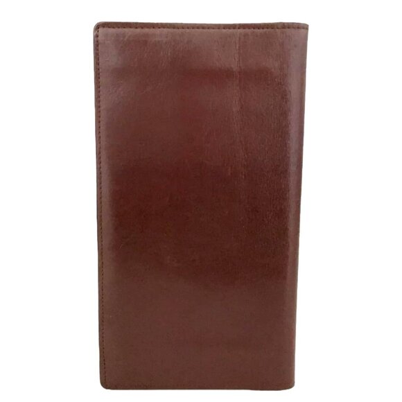 CARTIER: Burgundy, Leather & "Double C" Logo Long Checkbook Wallet #058 - Picture 2 of 6